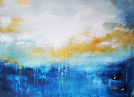 FLOATING GOLD - Large abstract Seascape