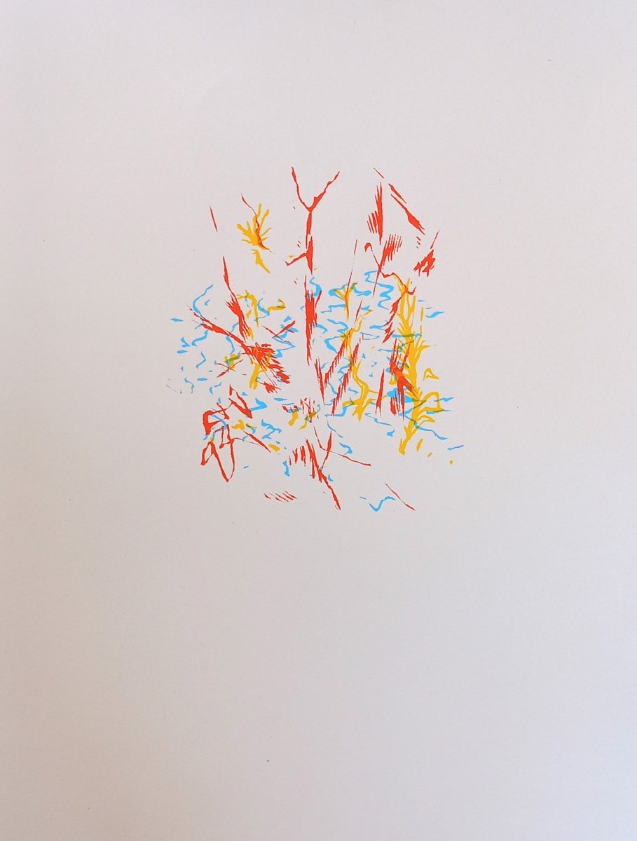 Organic Landscape Screenprint By Adam Grose Ma Pgce, 12 X 15, Reflections, Original Artwork