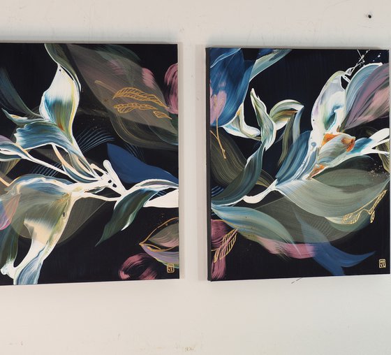 A Verdant Scene II Triptych