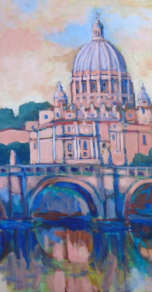 "Arrivederci Roma" St Peter's Rome by Edward  Abela