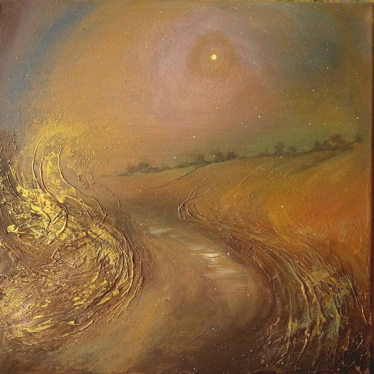 Surrealistic Acrylic Painting , The Path Less Travelled By Jo Van Kampen, 16 X 16, Artwork For Sale On Artfinder