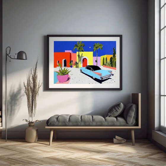 Moonlit Colorful Street