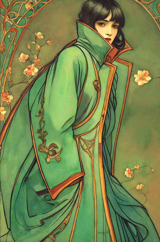 Art Nouveau Beautiful Girl