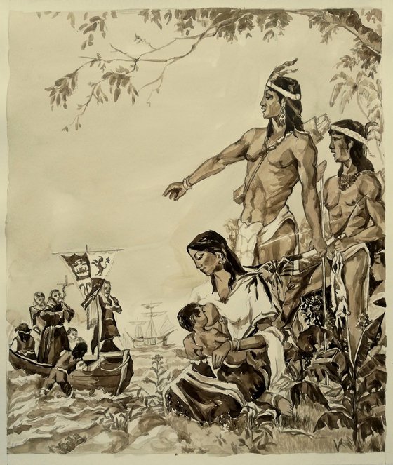 COMMISSION: Missionary Encounter with Natives