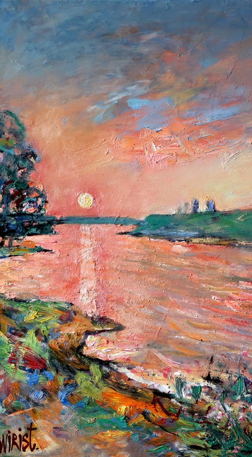 Sunset on the River by Nikifor Swiristuhin