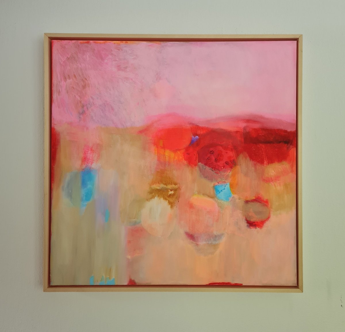 Organic Abstract Acrylic Painting By Wioletta Gancarz, 33 X 33", Mon Amour, Original Artwork