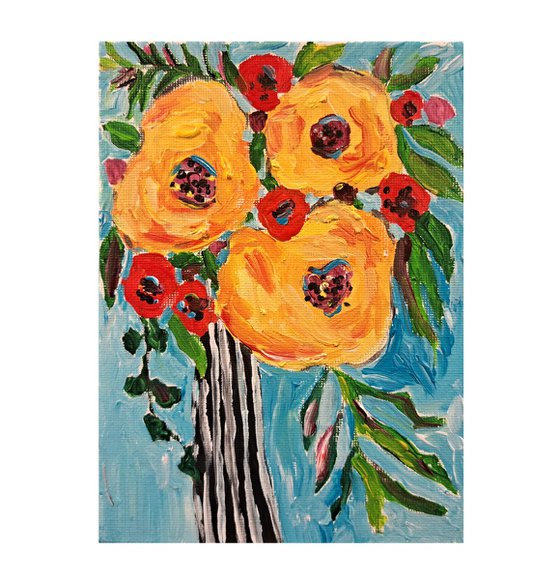 Yellow flowers acrylic