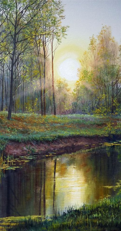Sunny Summer Day on the River by Oleg Riabchuk