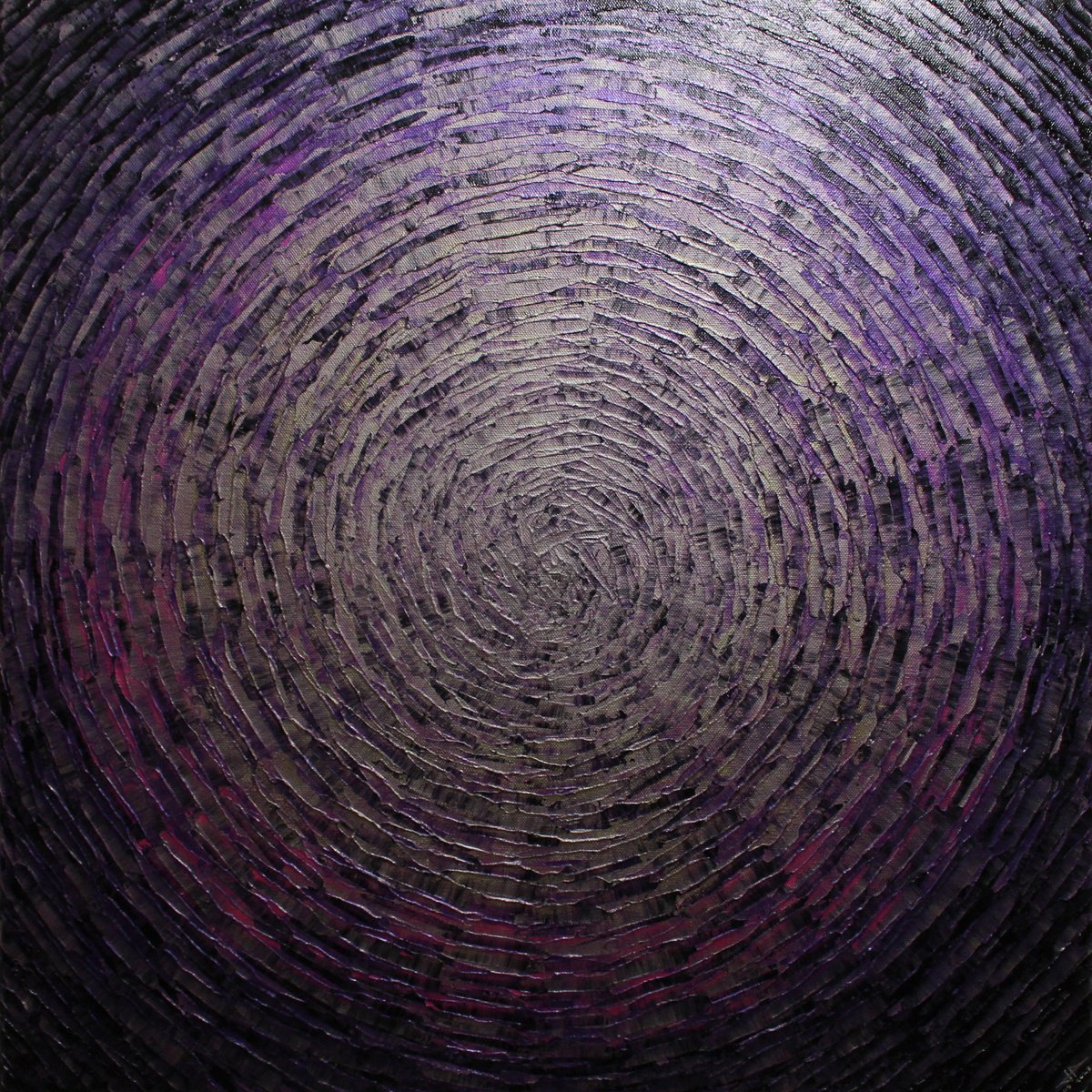 Abstract Acrylic Painting By Jonathan Pradillon, 24 X 24, Purple Silver Shine, Original Artwork