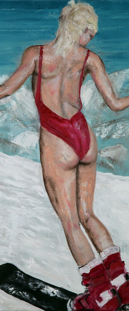 Woman in snow by Marco Modiano