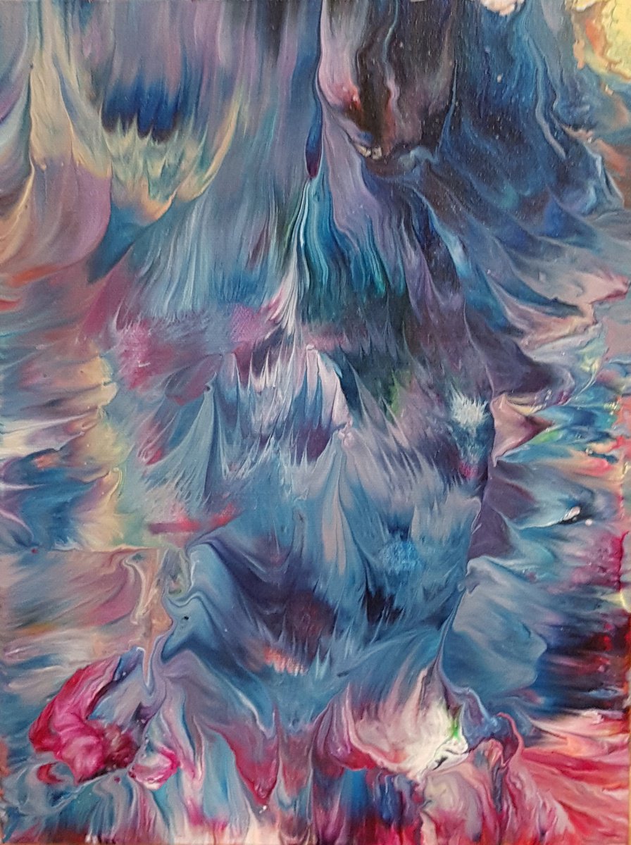 Organic Abstract Acrylic Painting By Alexandra Romano, 9 X 12, Free Spirit No. 4, Original Artwork