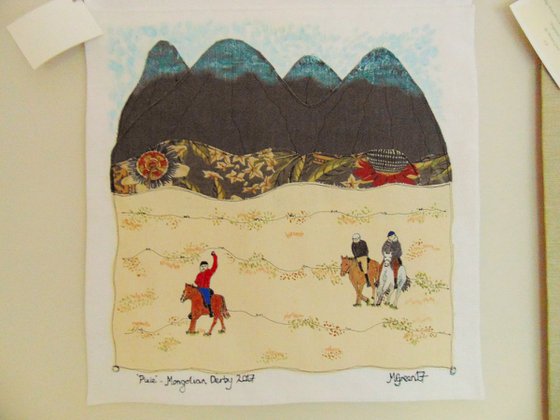 "The Mongolian Derby" - Commission textile collage