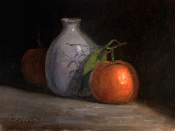 Clementines and Vase