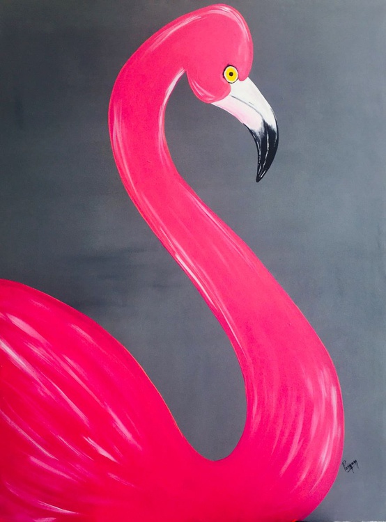 Flamingo Art Pink Flamingo Painting Pink Swan Or Artfinder