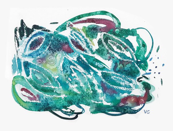 "Special dance" Abstract Watercolor Painting on paper. Abstract Art. Abstraction.