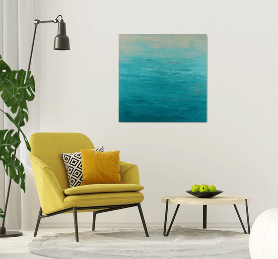 Teal Beach - Modern Abstract Expressionist Seascape