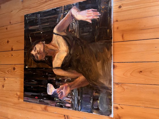Woman in a bar