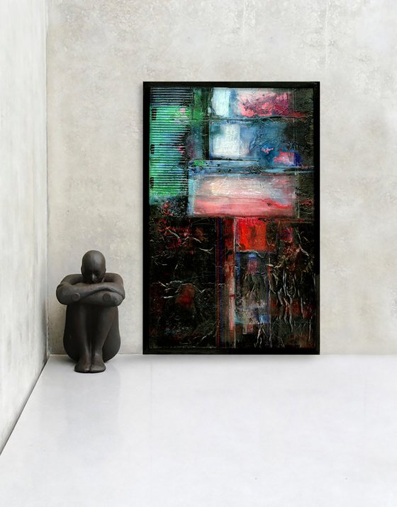 Alluring Door - Framed Textured Abstract Art by Kathy Morton Stanion
