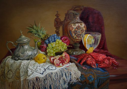 Still life with crab by Eduard Panov