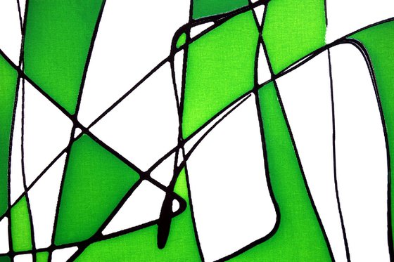 Abstract No. 14320 green & white  -set of 3