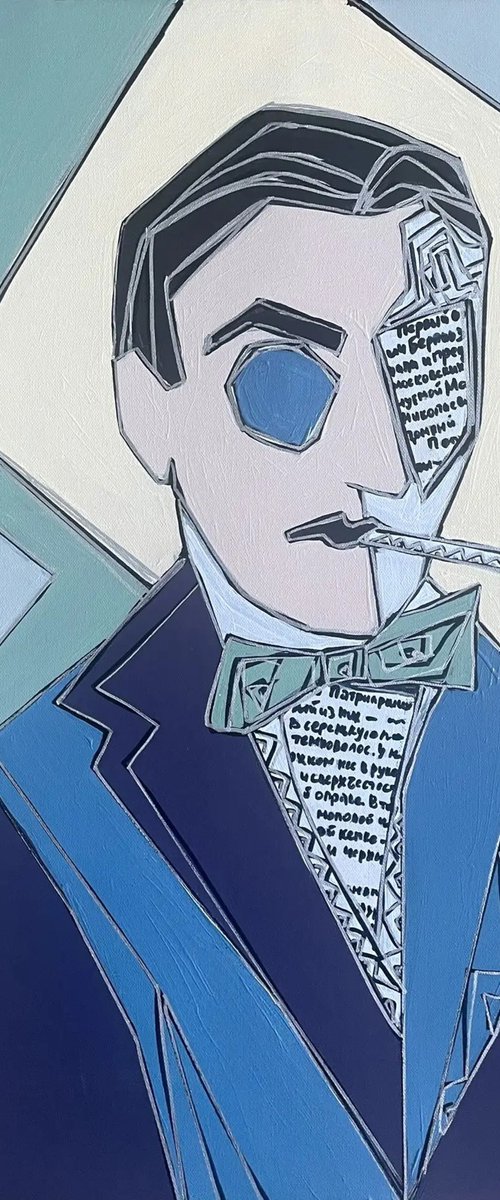 A gentleman with a monocle and a cigarette by Lena Langer