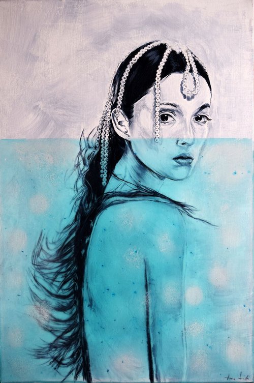 Breathe  / Underwater/ 75 cm x 50 cm by Anna Sidi-Yacoub