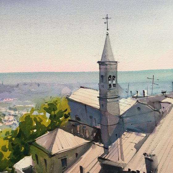 The original watercolor painting "San Marino"