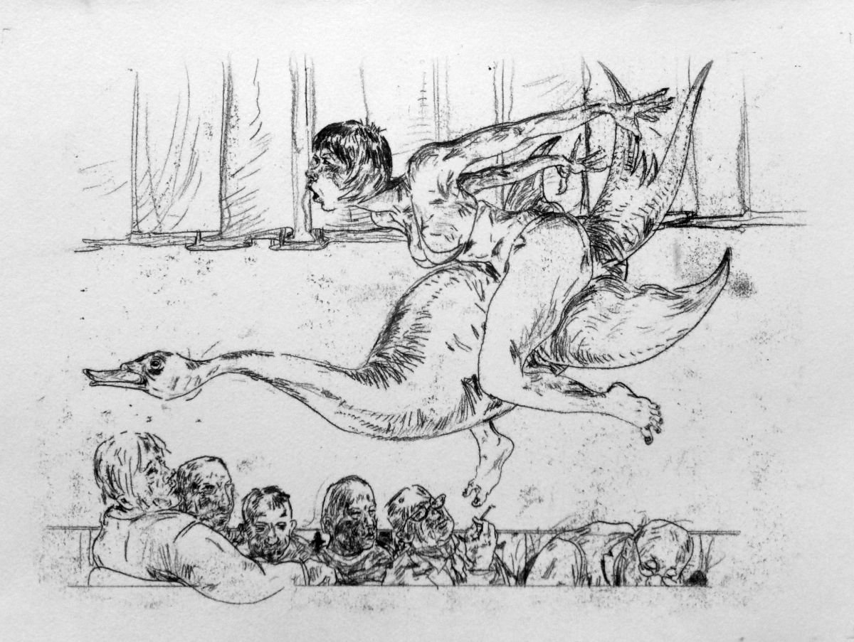 Illustrative Portrait Limited Edition Print By John Sharp, 16 X 13, Burlesque No.1, Original Artwork