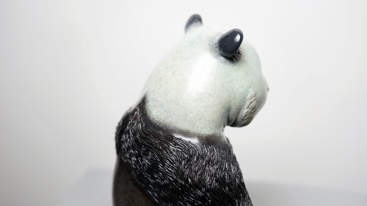 Meditation Panda Bronze sculpture by Zhao Yongchang 赵永昌