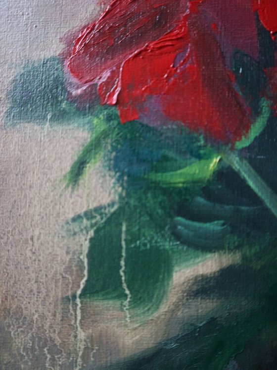 Red Roses painting Oil painting on canvas