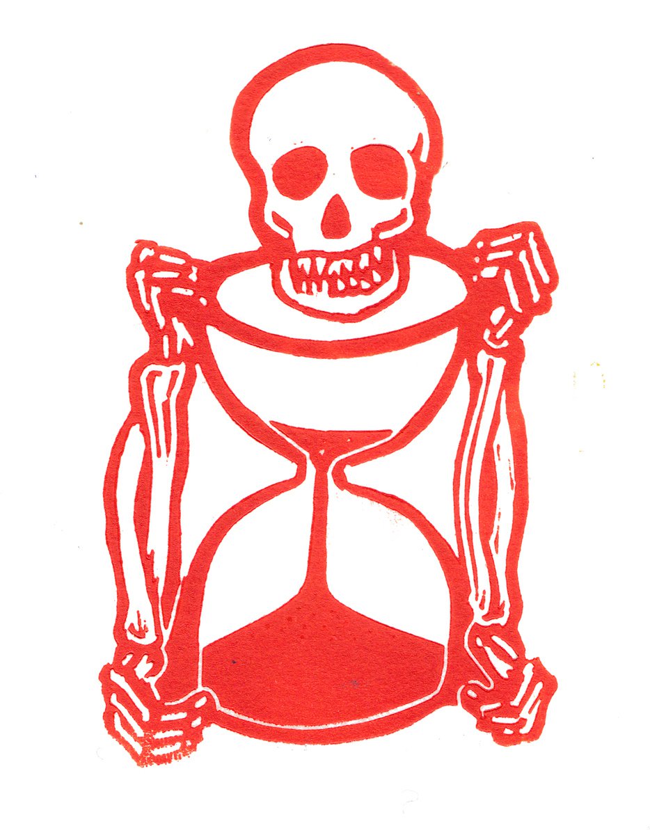 Skull & Hourglass ( Red) by Drusilla  Cole
