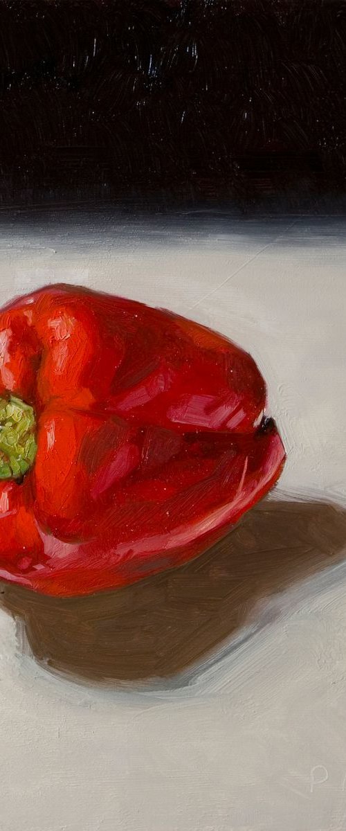 modern still life of red peppers by Olivier Payeur
