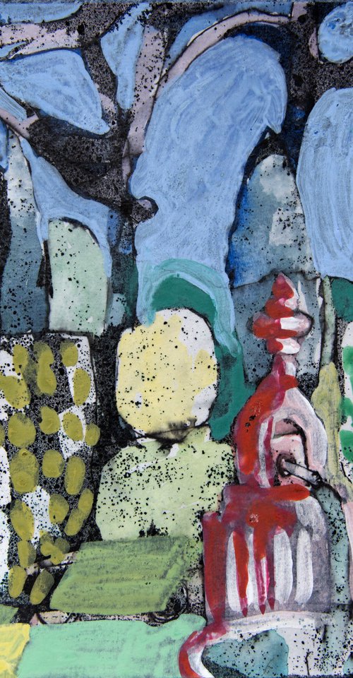 Garden with Fountain by Elizabeth Anne Fox