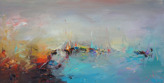 The colors of sea, Abstract Landscape Painting