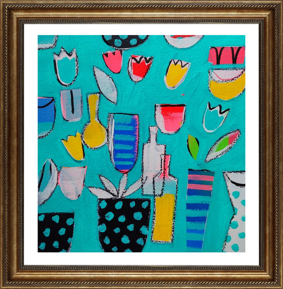 Still Life on Turquoise by Jan Rippingham