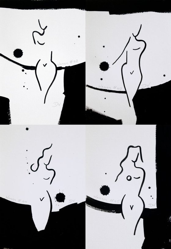 Women series line drawings - set of four #3