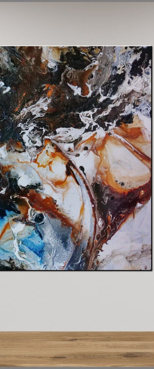 Gamma Oxide 120cm x 120cm Oxide White Textured Abstract Art by Franko