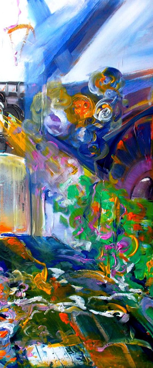The angels game   colorful conceptual original art by Maria Paunova