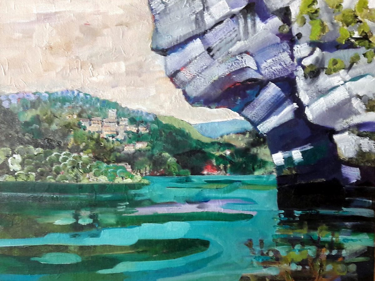 Landscape Oil Painting By Chris Walker, 16 X 13, Montagnac-Montpezat, Original Artwork