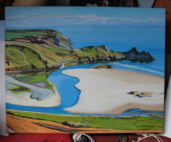 Overlooking Three Cliffs Bay (Gower)