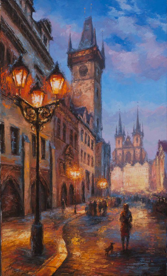Prague old town lamps