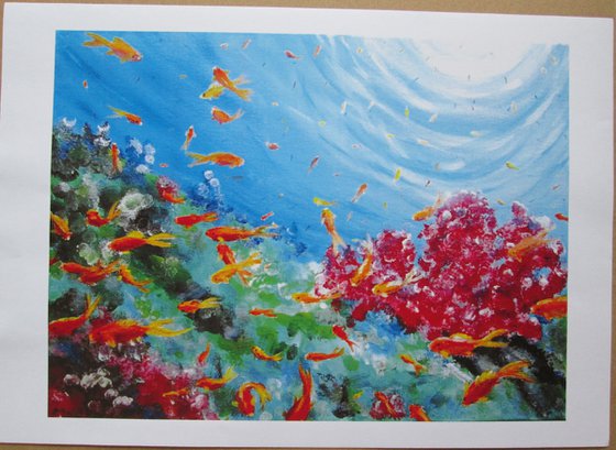 The Coral Reef with Fishes - print