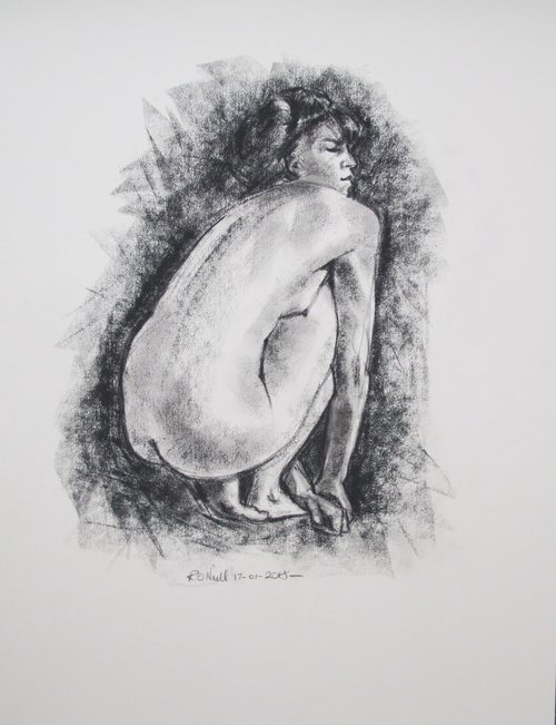 crouching female nude by Rory O’Neill