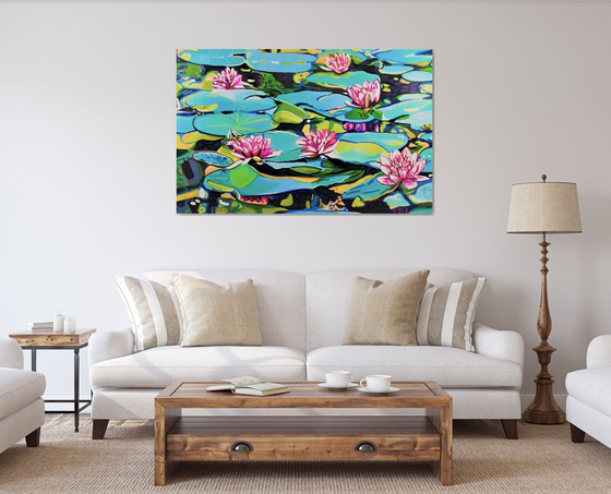 XXXL Water Lilies / 140 x 90 x 3 cm