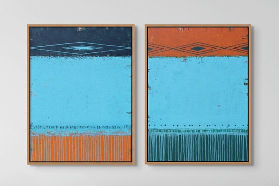 American Southwest, Set of Two Paintings