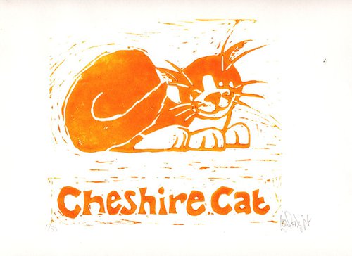 Cheshire Cat 01 - Orange by Louise Diggle