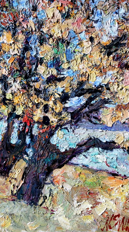 Trees on the river bank. 3. by Nikifor Swiristuhin