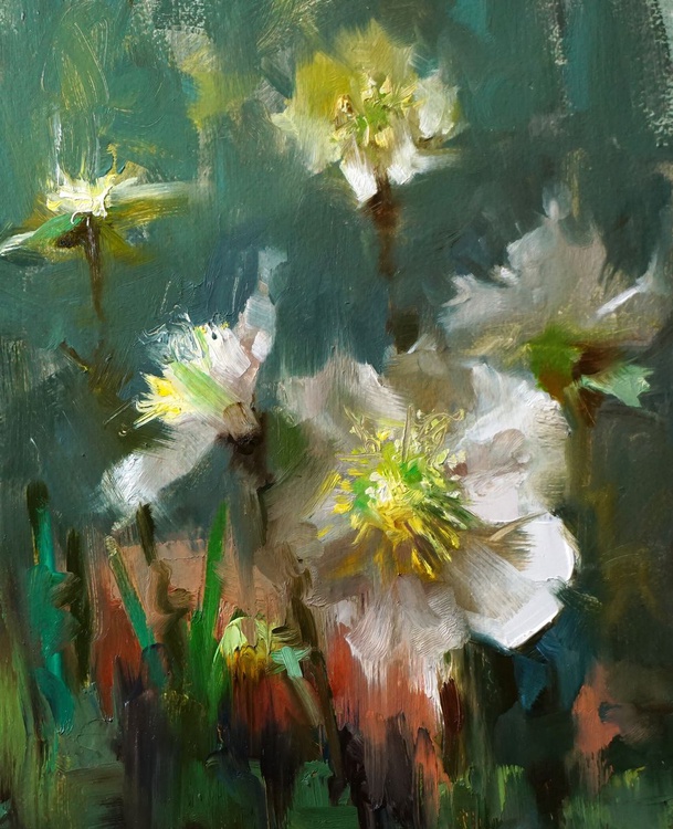 Hellebores Original Oil Painting Alla Prima Artfinder