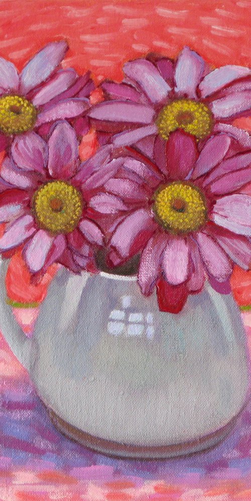 Chrysanthemums in a Small Jug by Richard Gibson