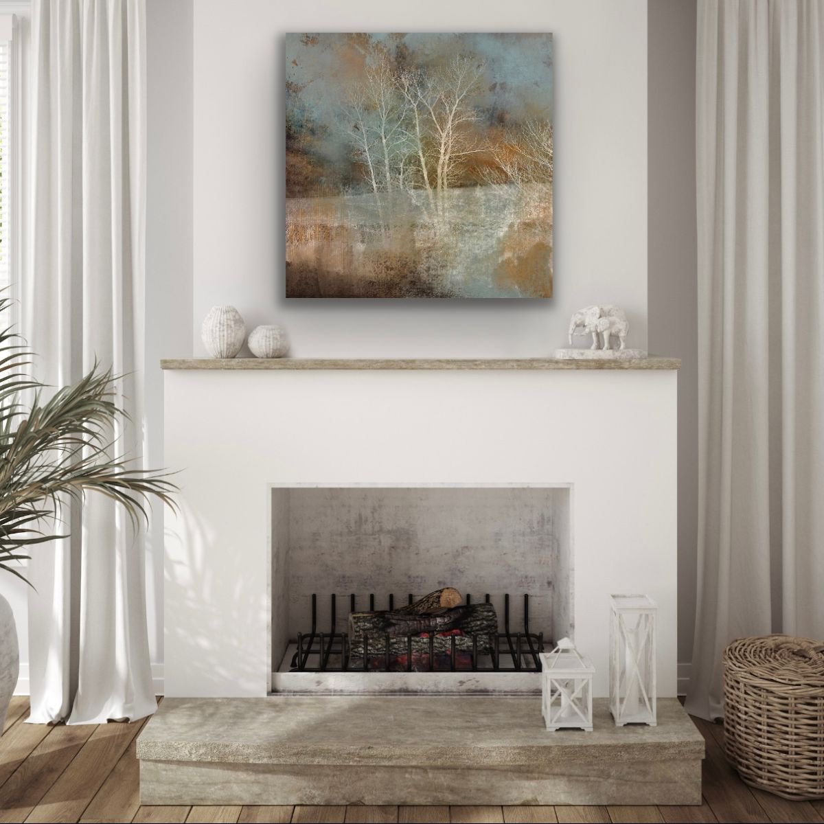 Impressionistic Landscape Giclee Print By Melinda Macdonald, 30 X 30", The Edge Of The Forest, Original Artwork